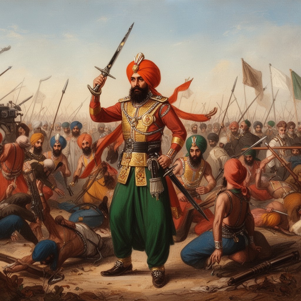 AI-generated illustration of Anglo-Sikh Wars