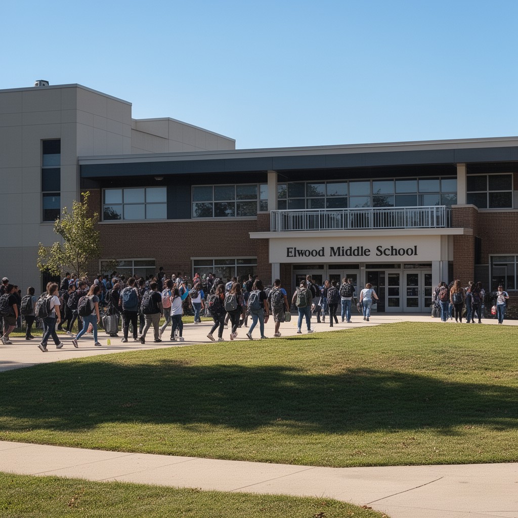 AI-generated illustration of Elwood Middle School