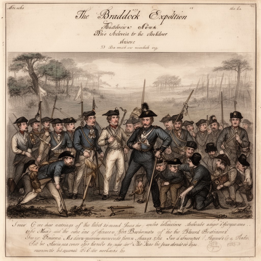 AI-generated illustration of Braddock Expedition