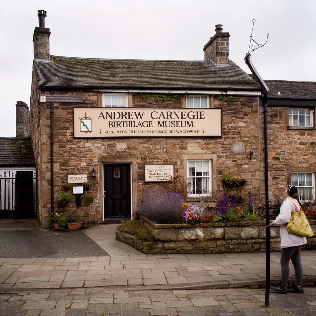 AI-generated illustration of Andrew Carnegie Birthplace Museum