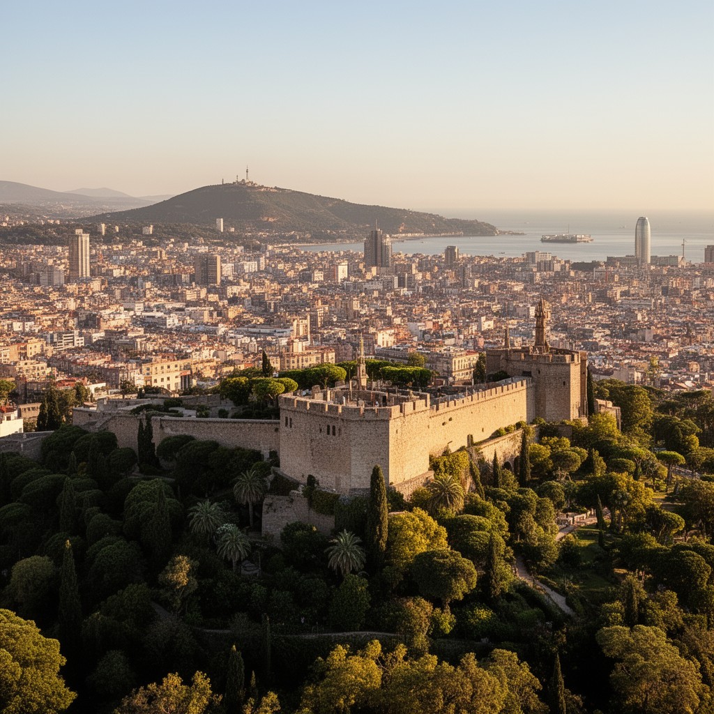 AI-generated illustration of Montjuïc