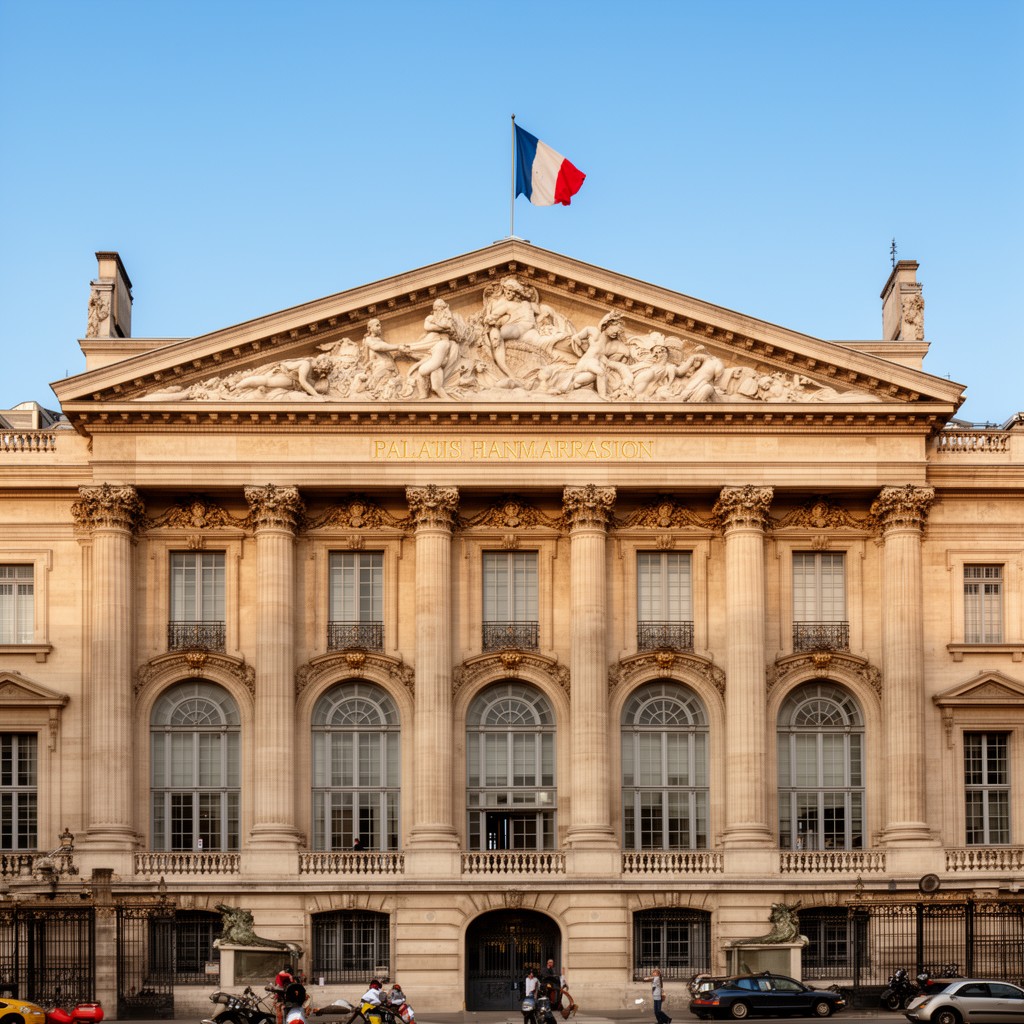 AI-generated illustration of Palais Bourbon