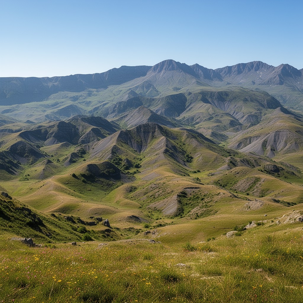 AI-generated illustration of Cantal Mountains