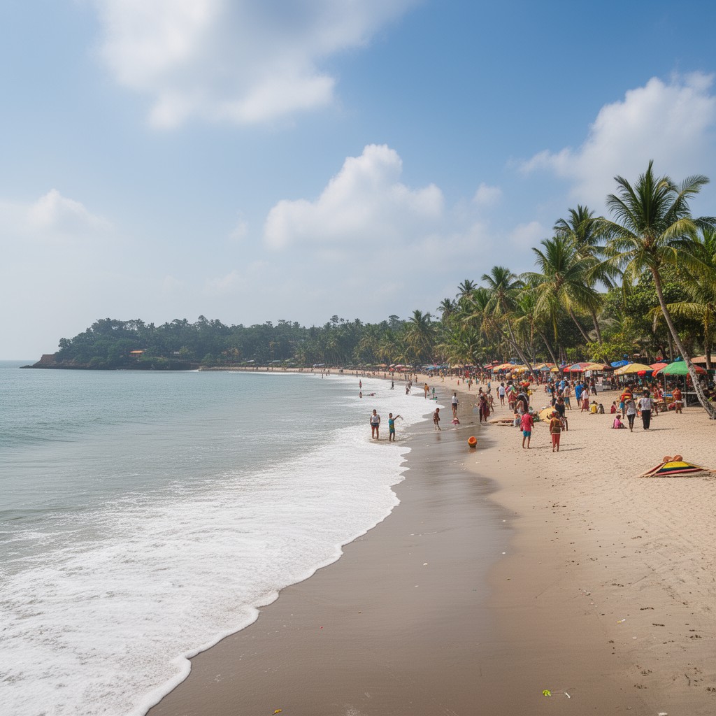 AI-generated illustration of Colva Beach