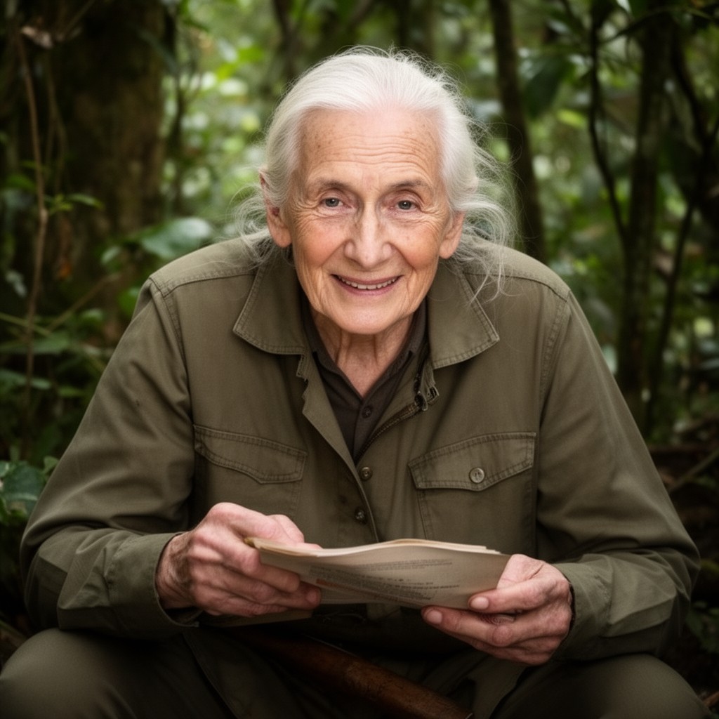 AI-generated illustration of Jane Goodall