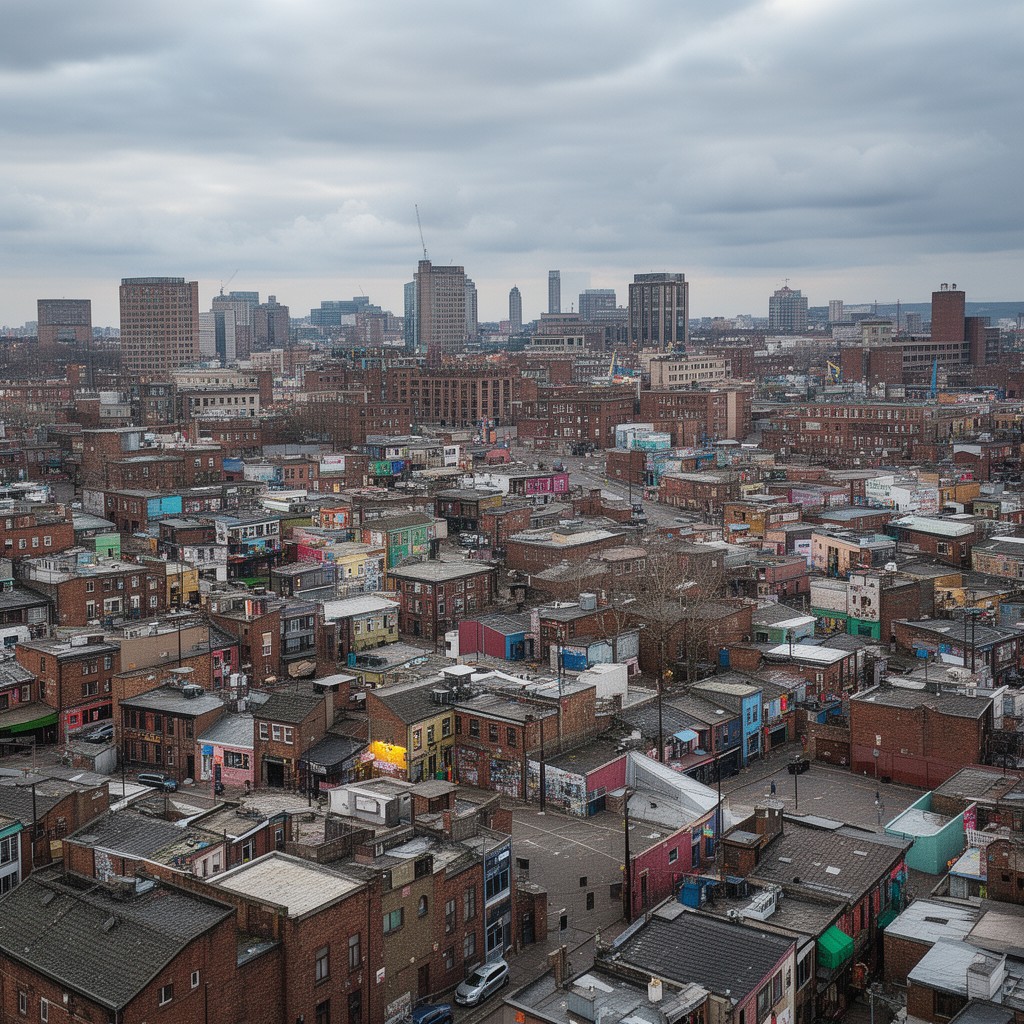 AI-generated illustration of Cheetham Hill area