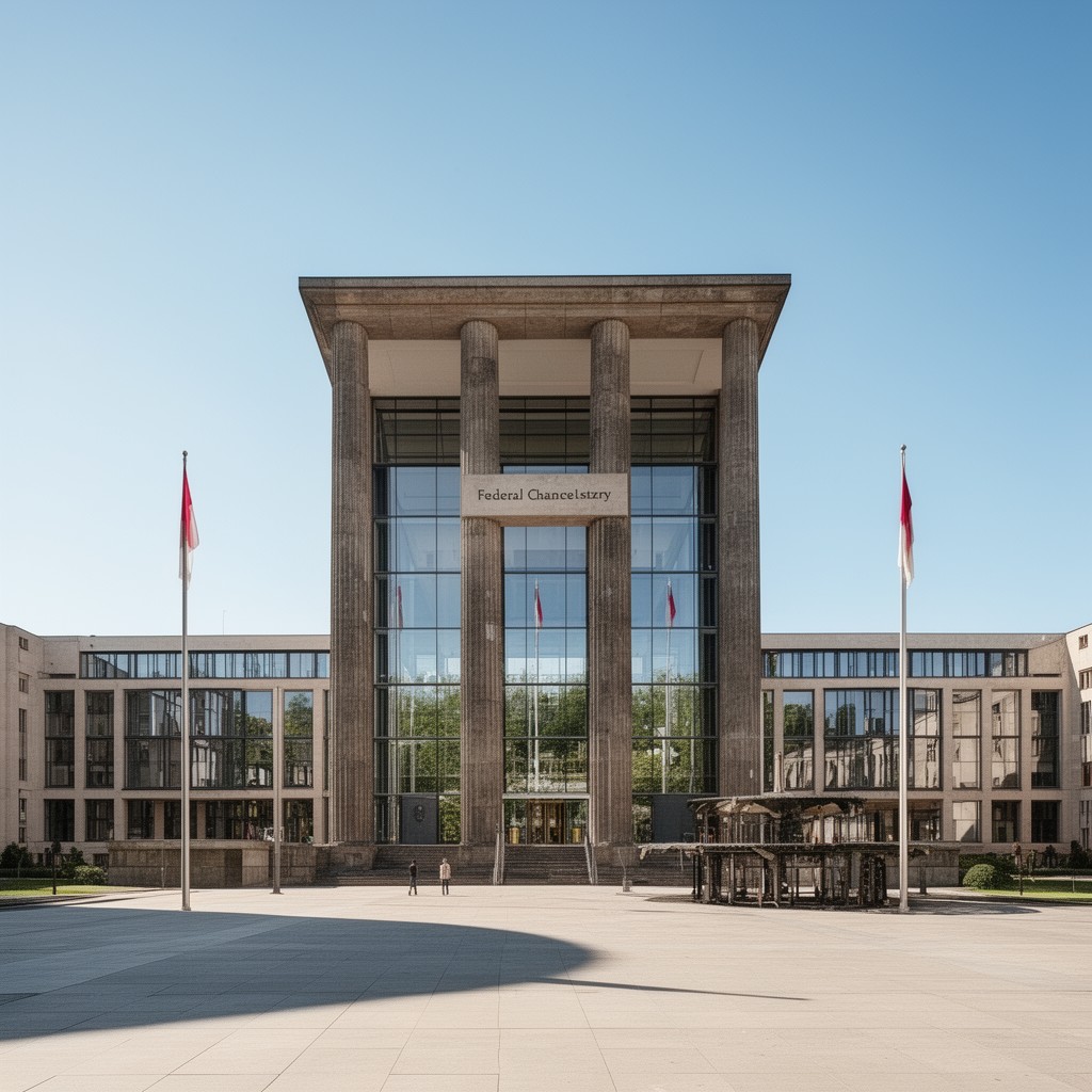 AI-generated illustration of Federal Chancellery, Berlin