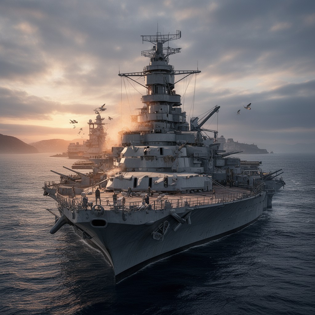 AI-generated illustration of Nevada-class battleship