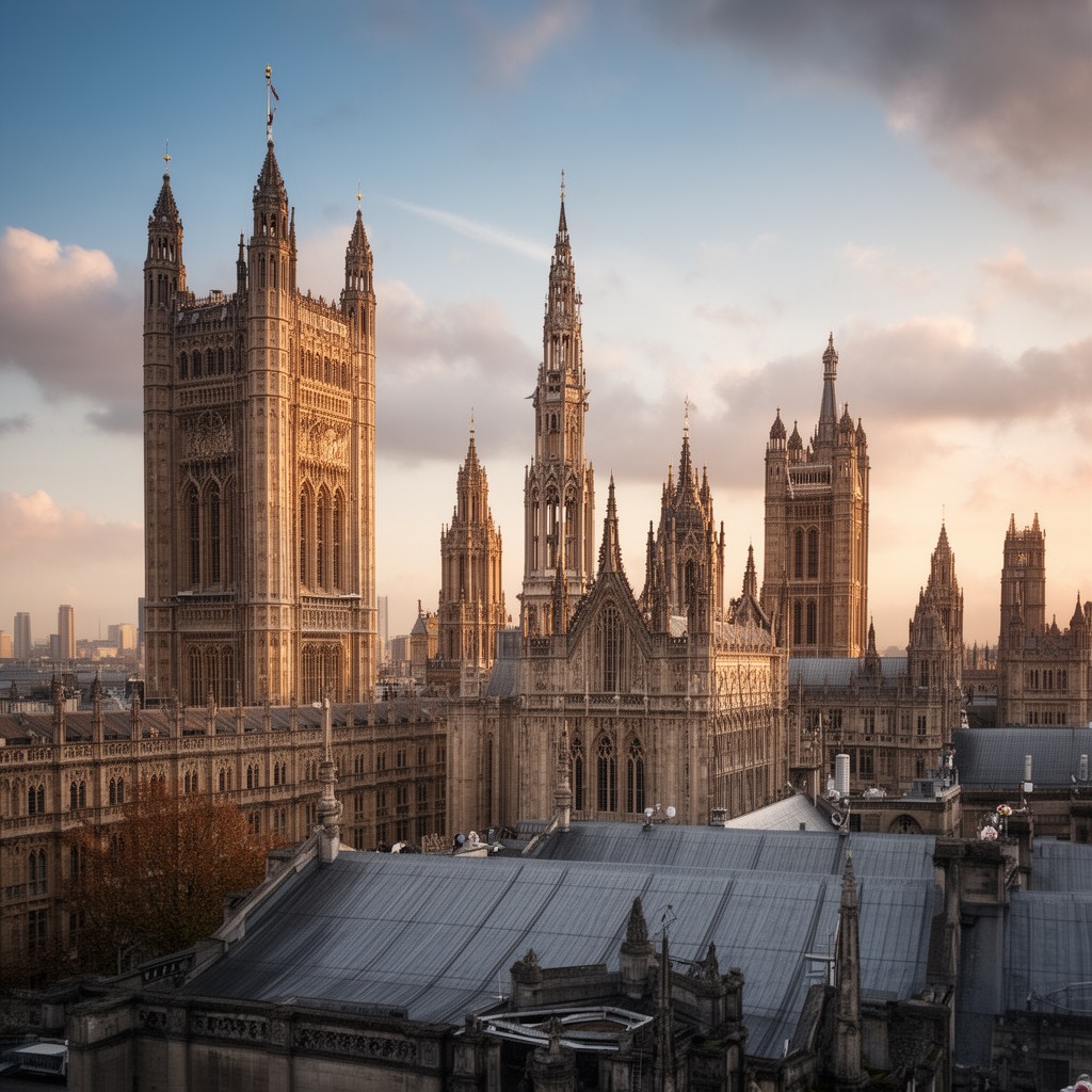 AI-generated illustration of British Parliament