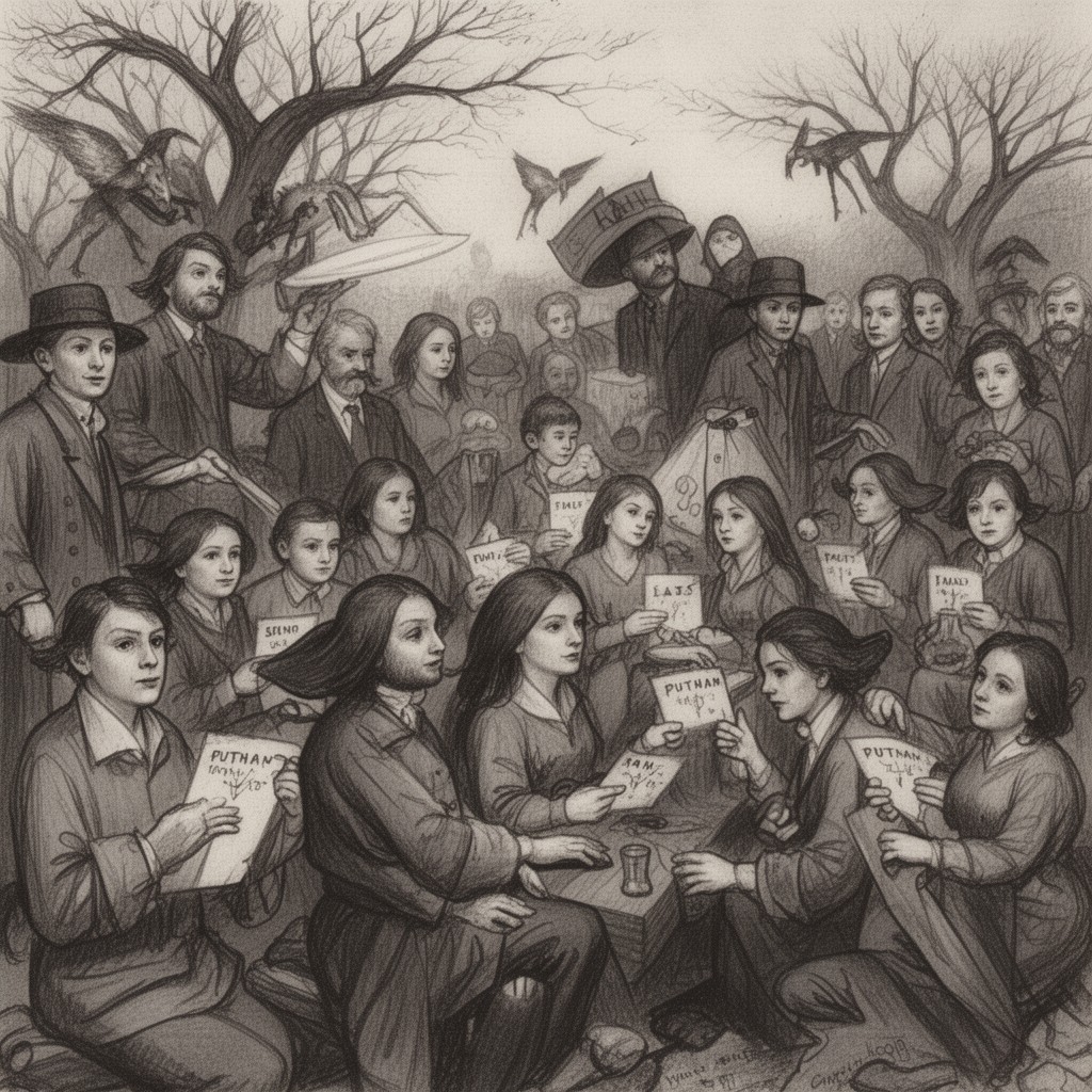 AI-generated illustration of Putnam family faction in Salem Village