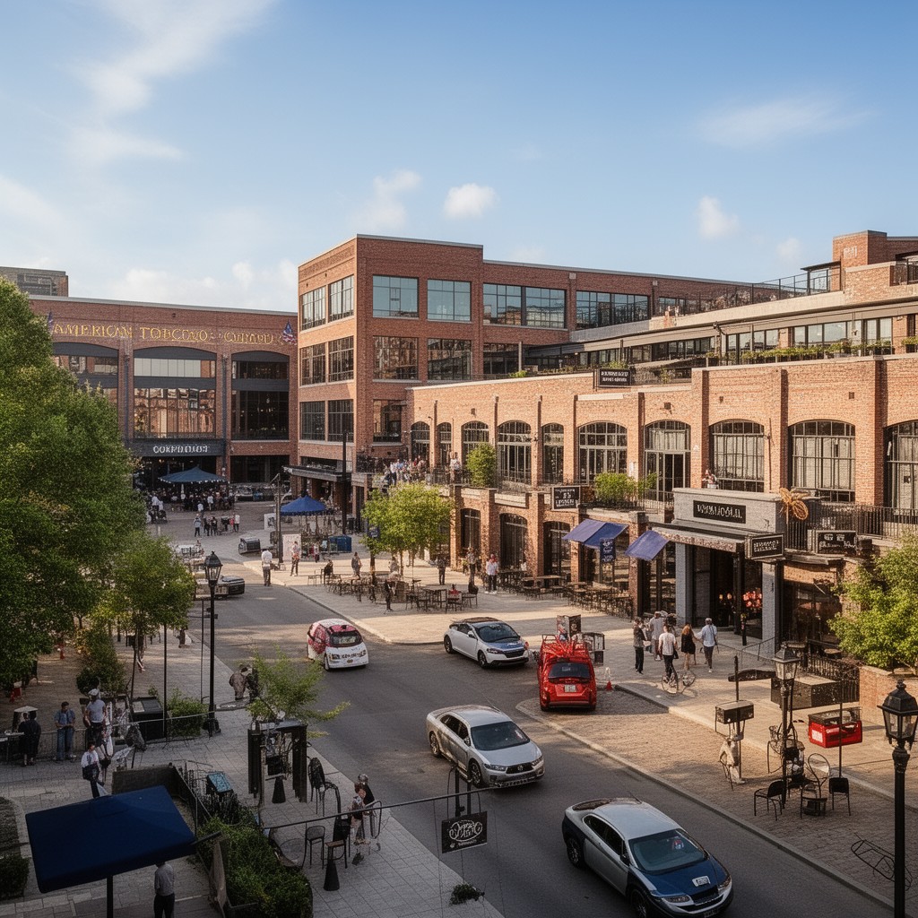 AI-generated illustration of American Tobacco Campus