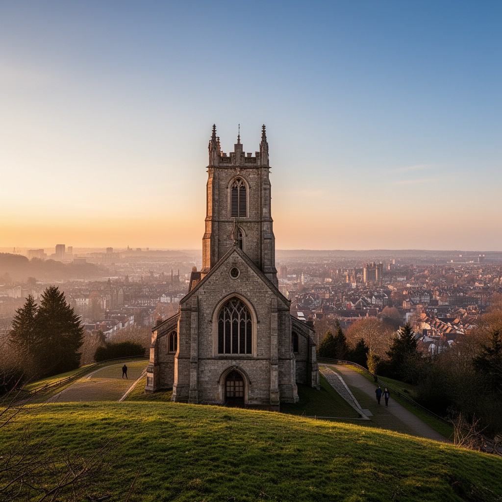 AI-generated illustration of St Mary’s Church, Harrow on the Hill