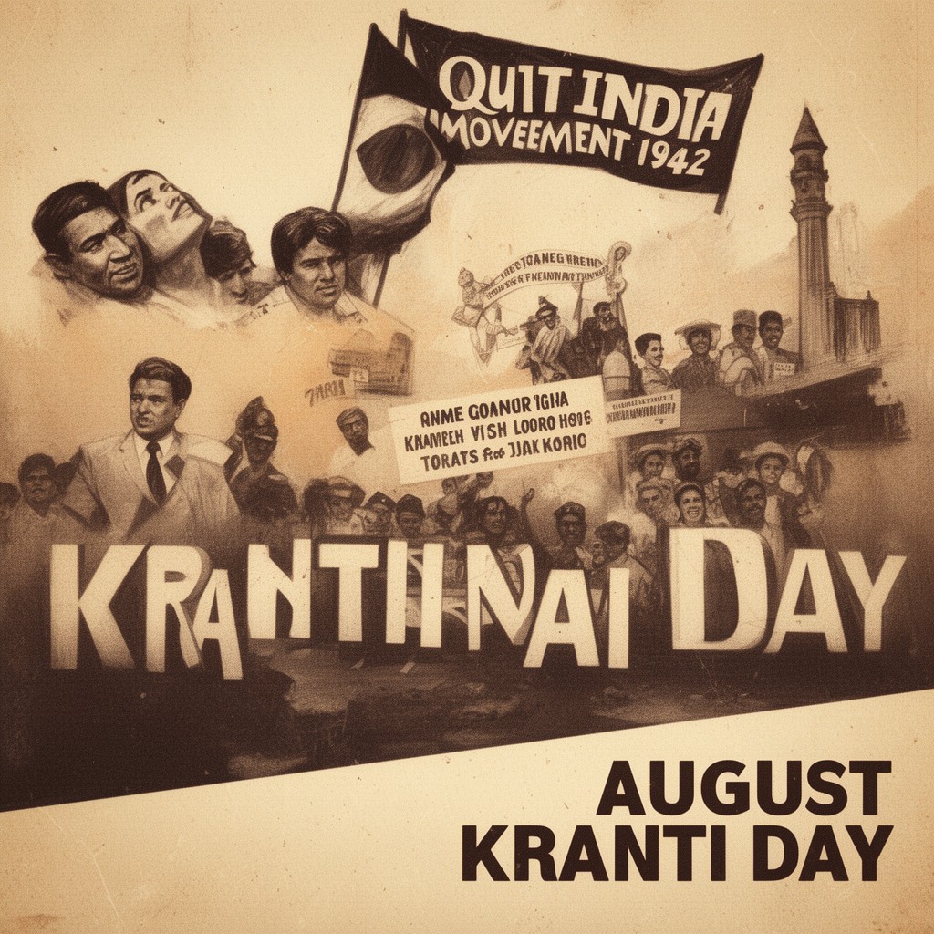 AI-generated illustration of August Kranti Day