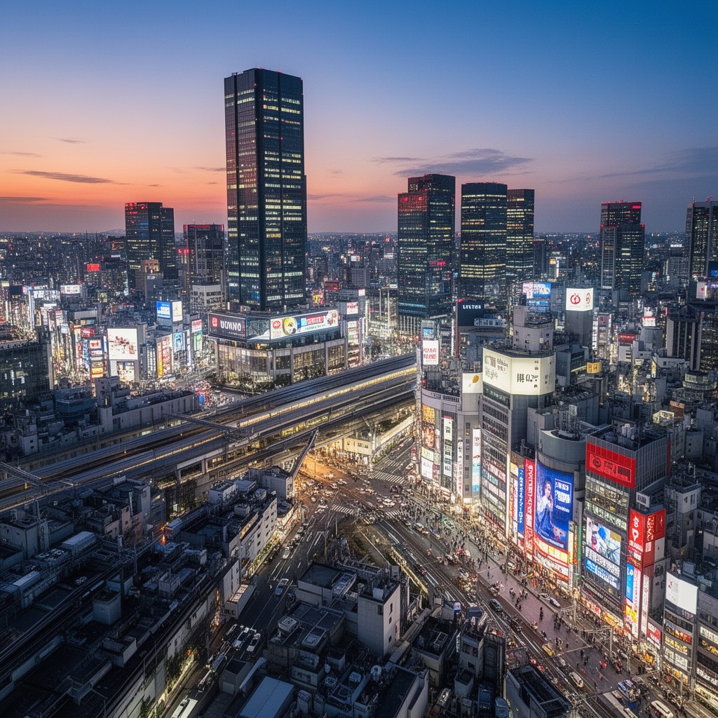 AI-generated illustration of Shinjuku, Tokyo, Japan