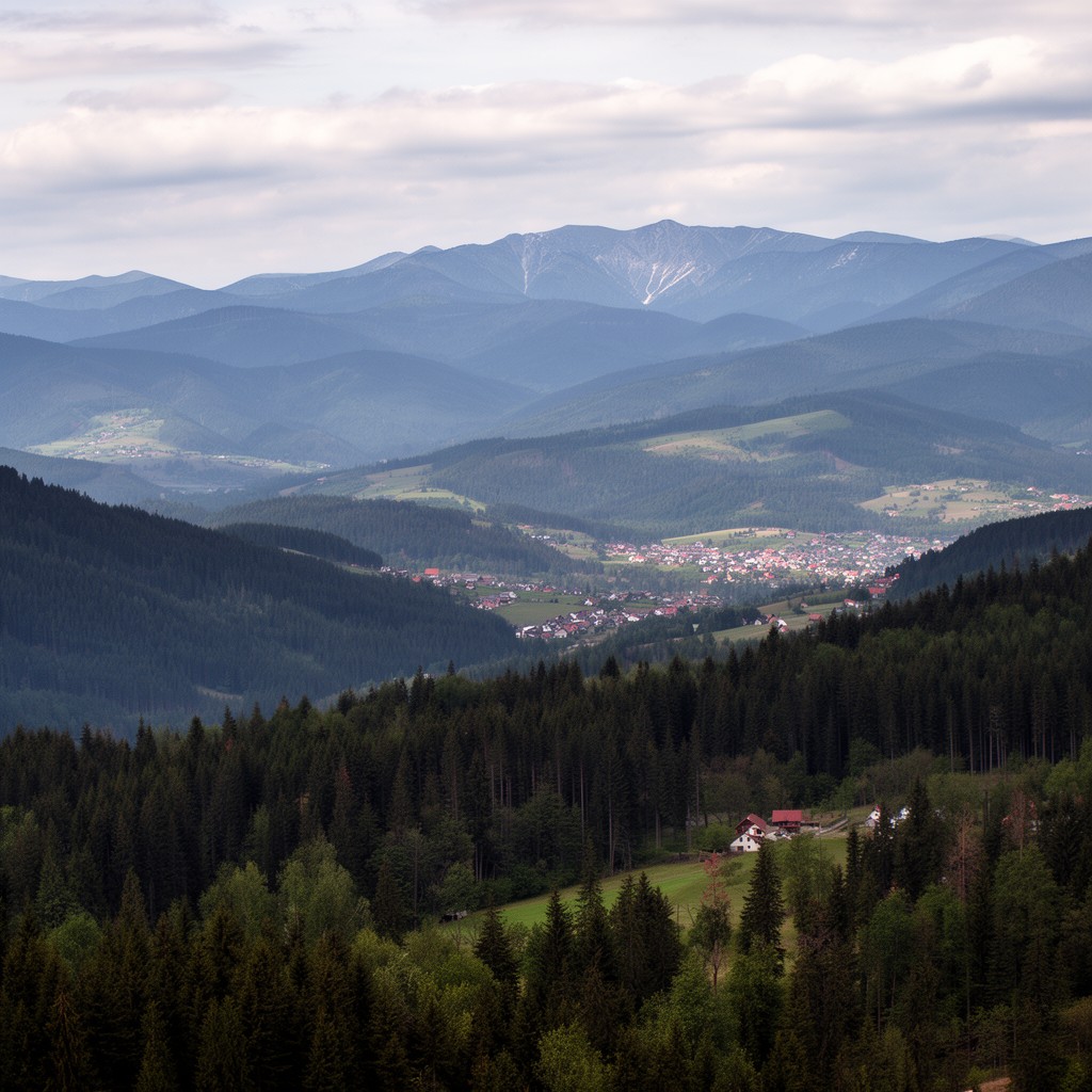 AI-generated illustration of central Slovakia
