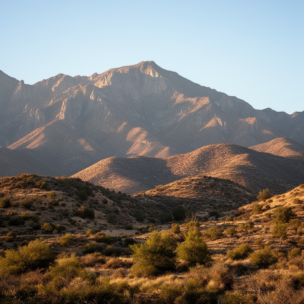 AI-generated illustration of San Bernardino Mountains foothills