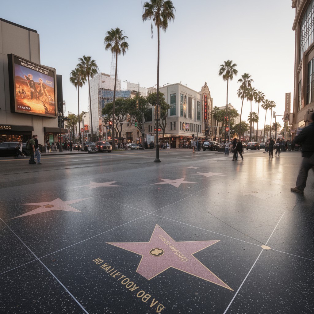 AI-generated illustration of Hollywood Walk of Fame