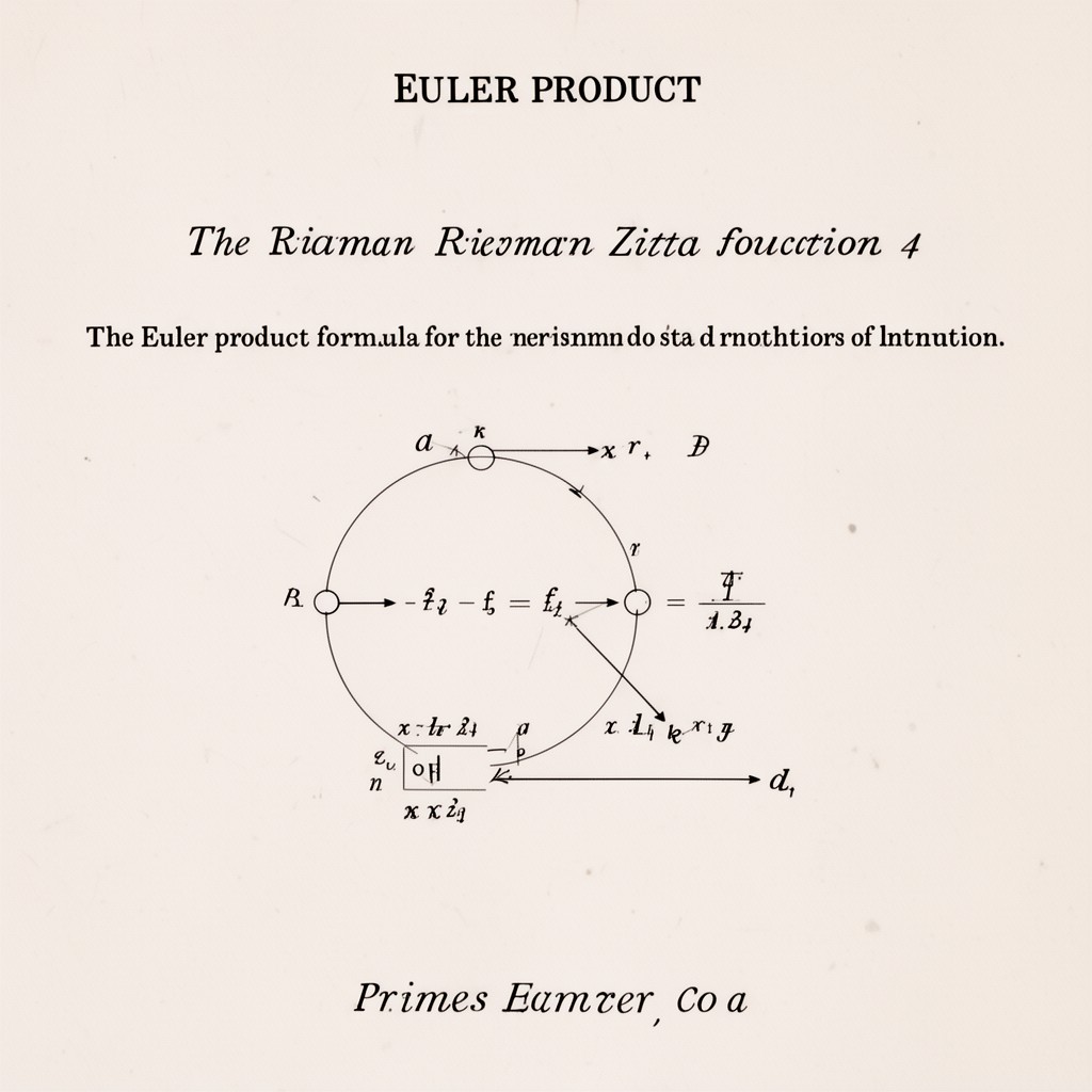 AI-generated illustration of Euler product formula for the Riemann zeta function