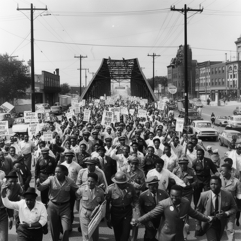 AI-generated illustration of Bloody Sunday (March 7, 1965)