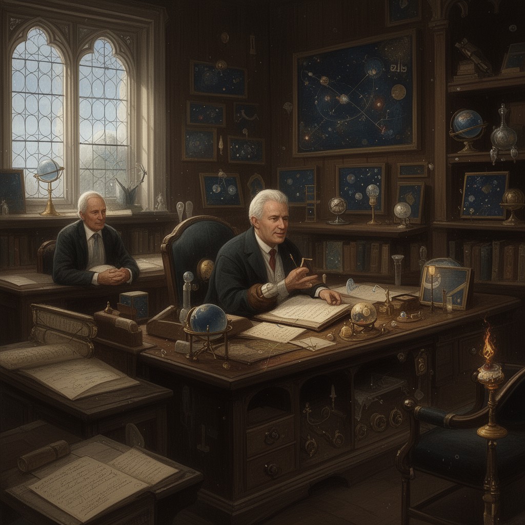 AI-generated illustration of Savilian Professor of Astronomy at the University of Oxford