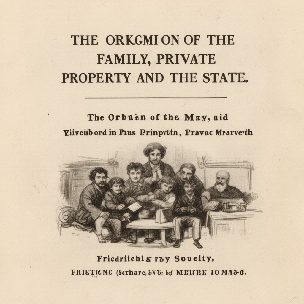AI-generated illustration of The Origin of the Family, Private Property and the State