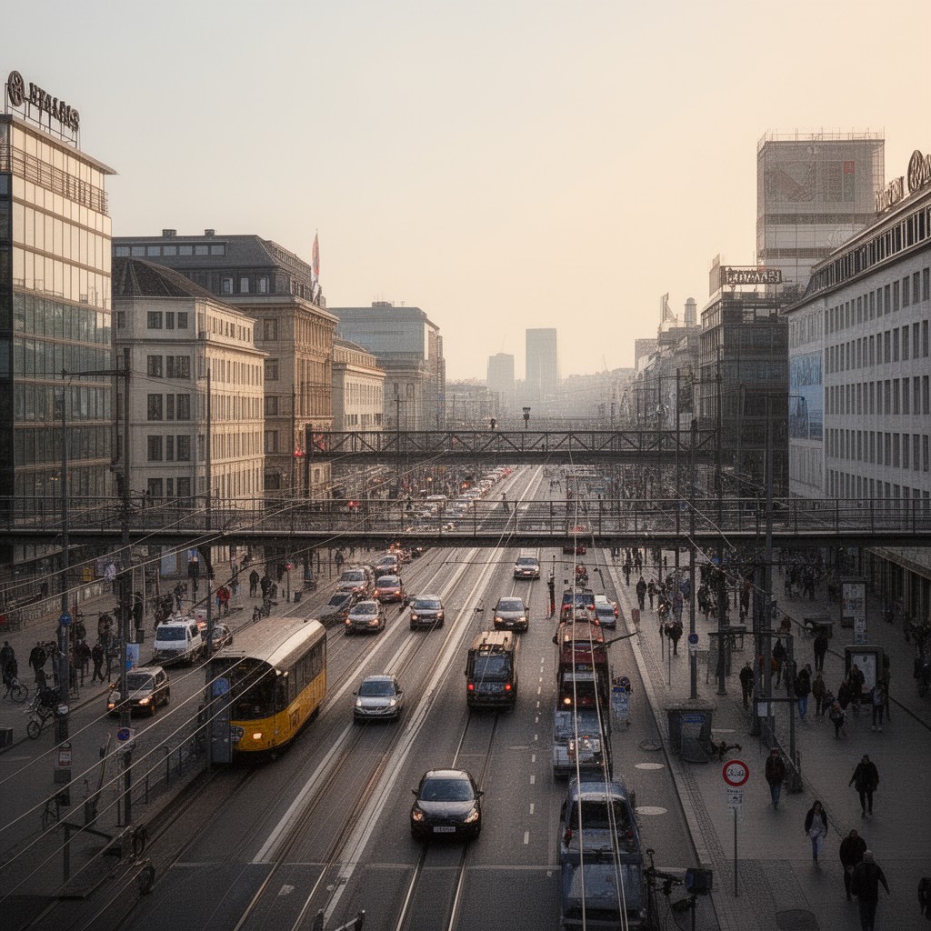 AI-generated illustration of Bahnhofstraße