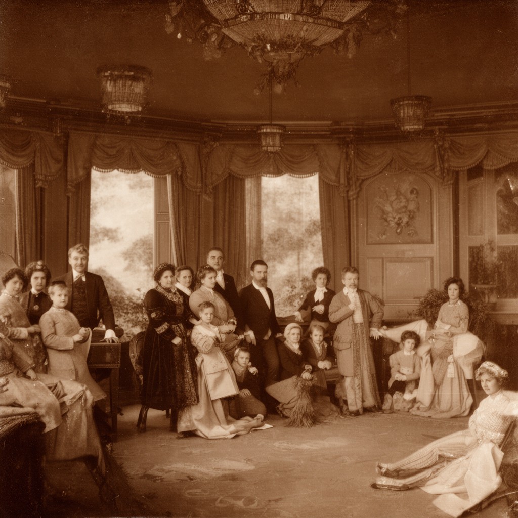 AI-generated illustration of Mills family