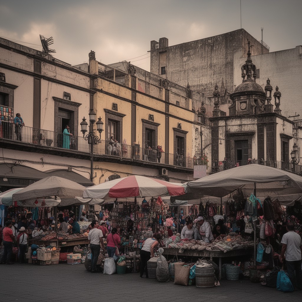 AI-generated illustration of La Merced area (part)