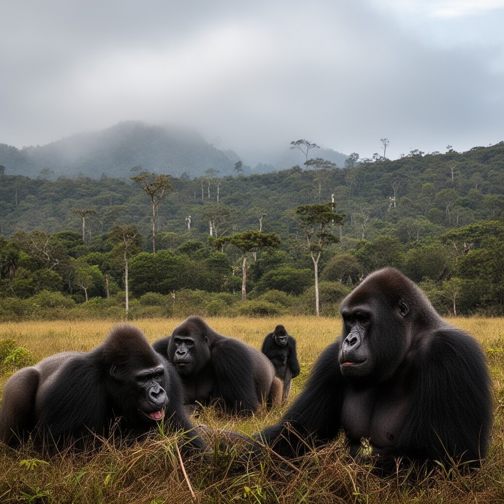 AI-generated illustration of Virunga National Park