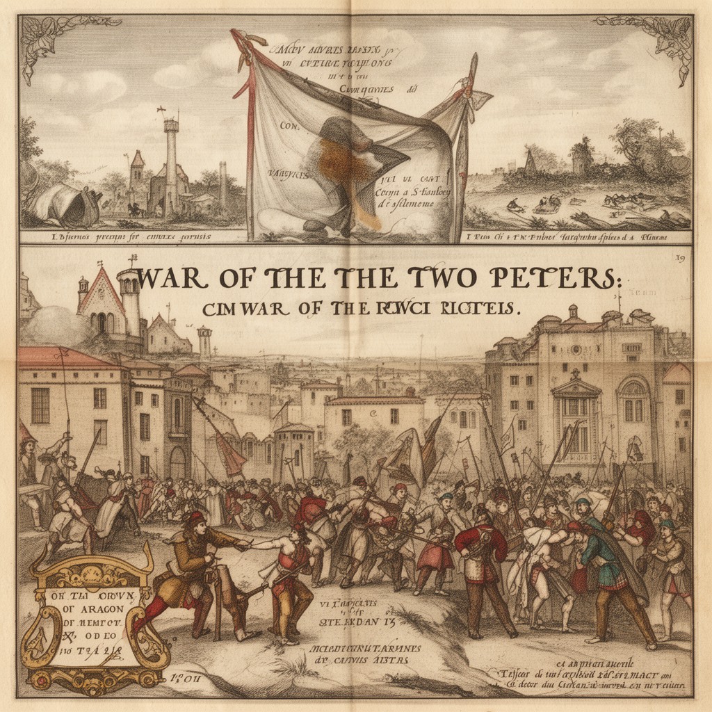 AI-generated illustration of War of the Two Peters