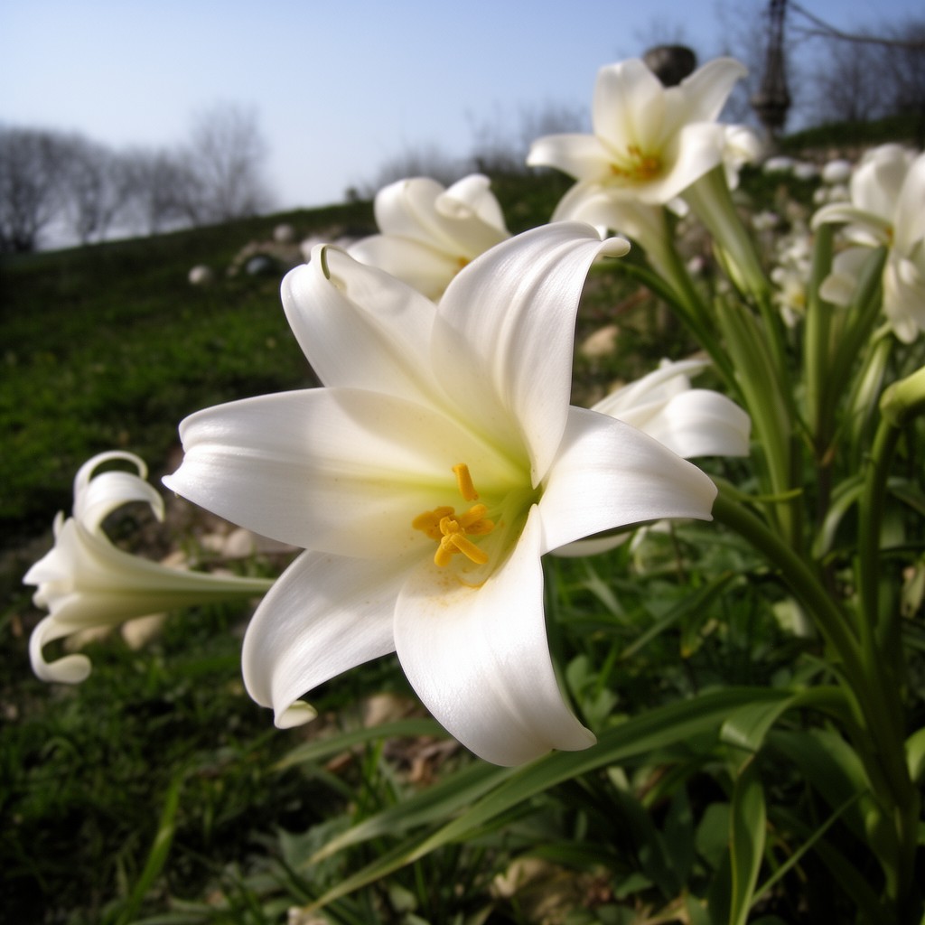 AI-generated illustration of Easter lily