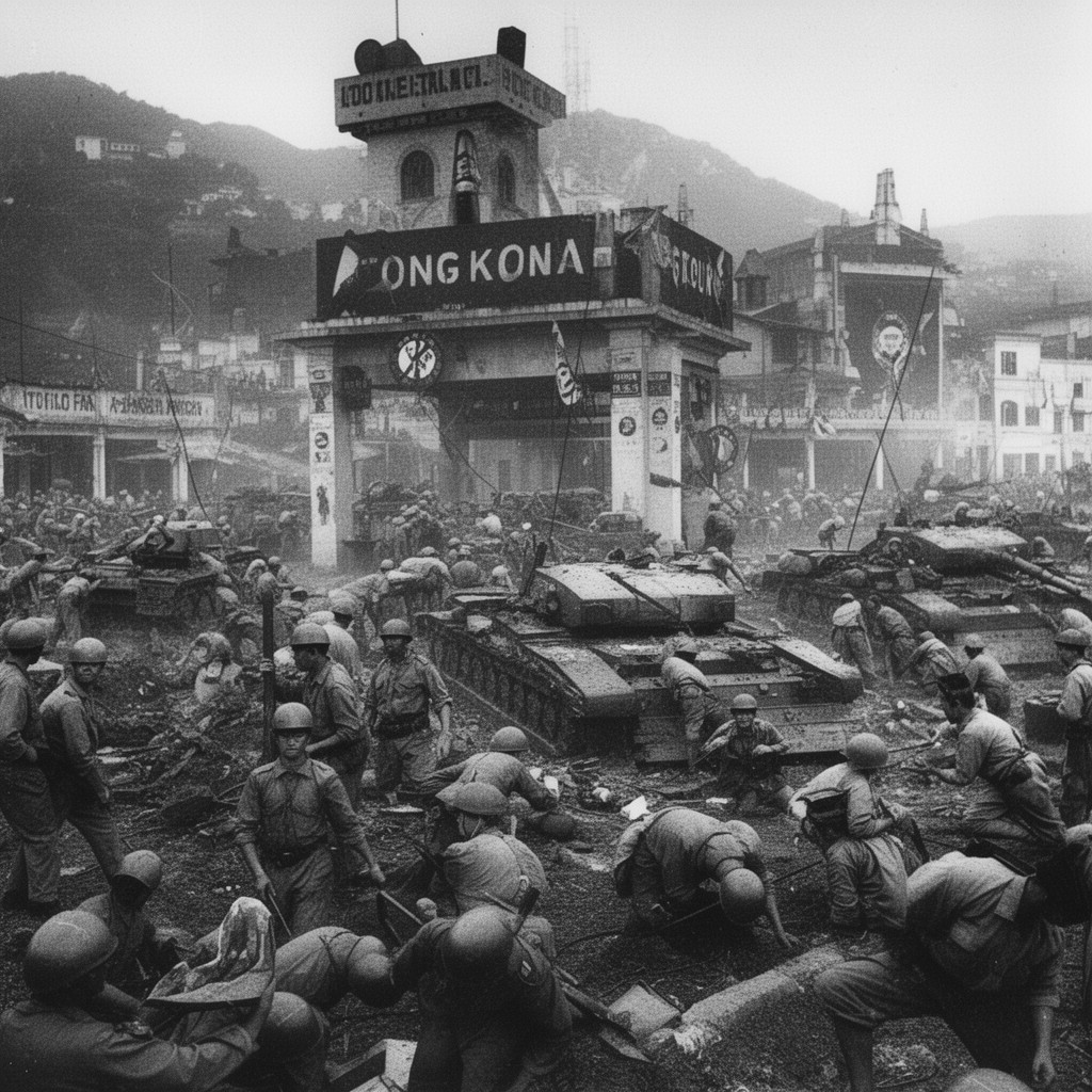 AI-generated illustration of Battle of Hong Kong