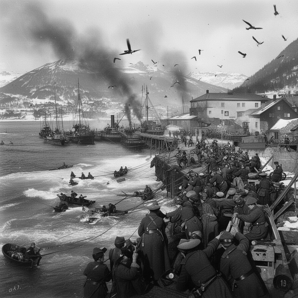 AI-generated illustration of Battle of Narvik