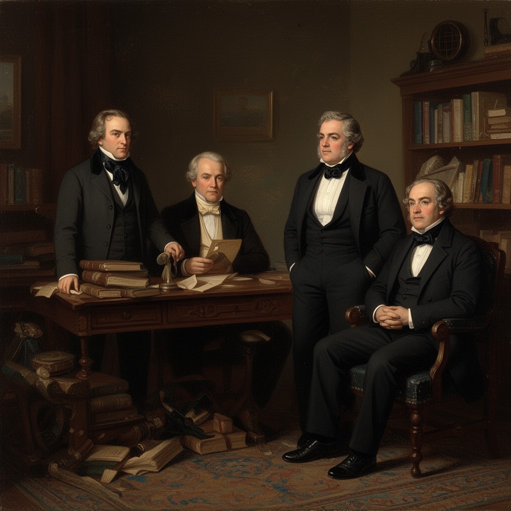 AI-generated illustration of Irving family of early 19th-century New York