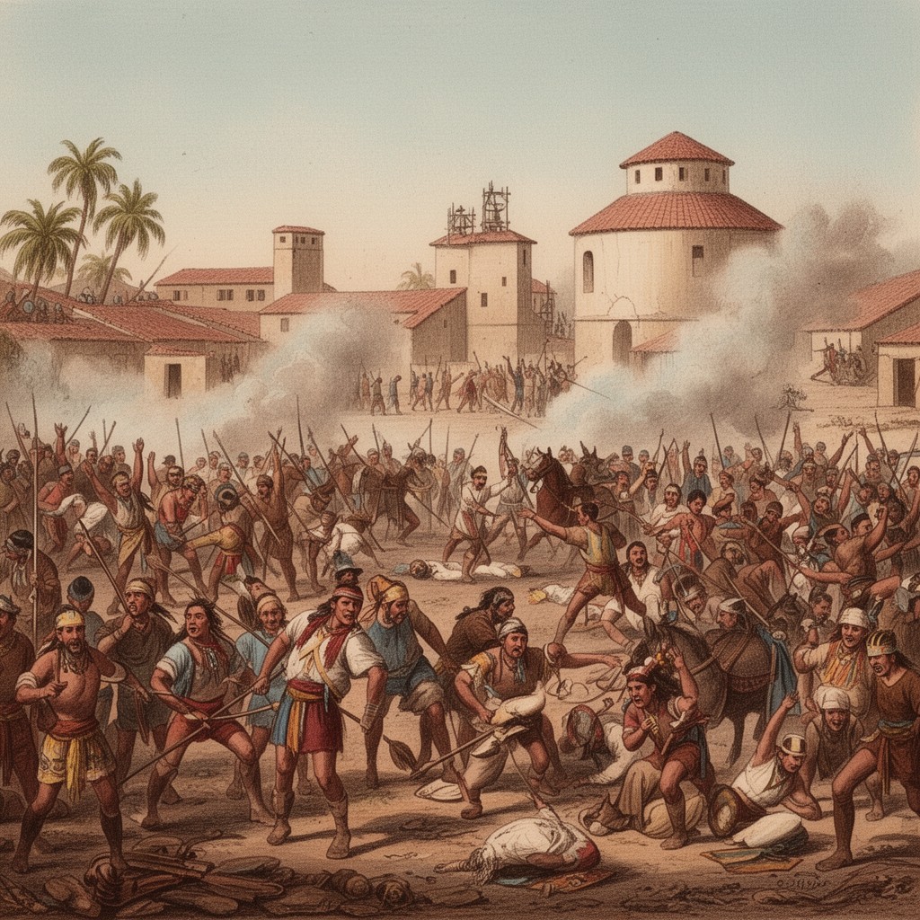 AI-generated illustration of Quechan uprising of 1781