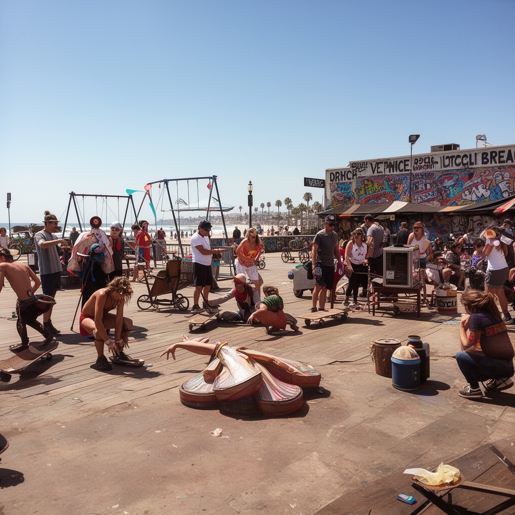 AI-generated illustration of Venice Beach