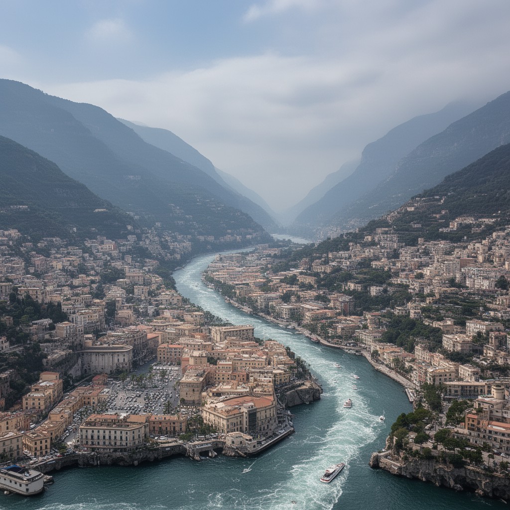 AI-generated illustration of Strait of Messina