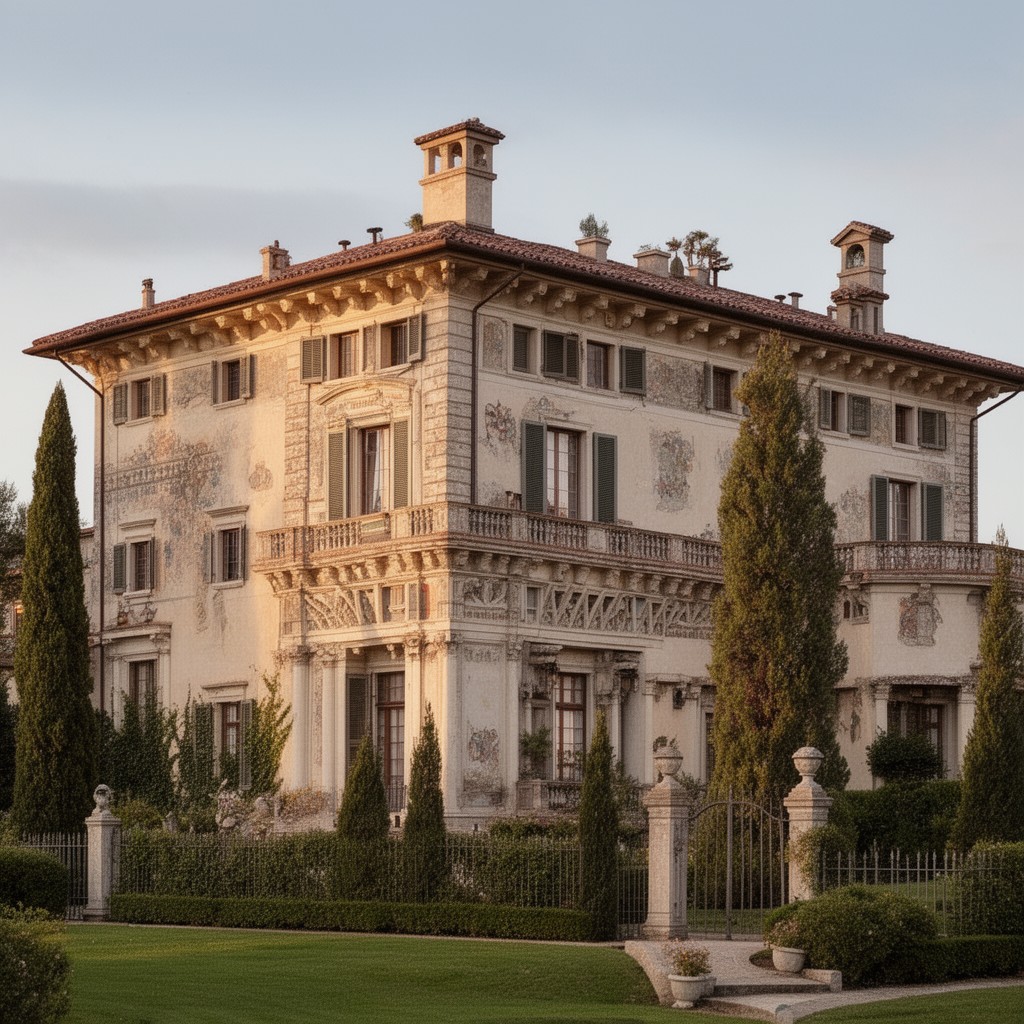 AI-generated illustration of Italianate architecture