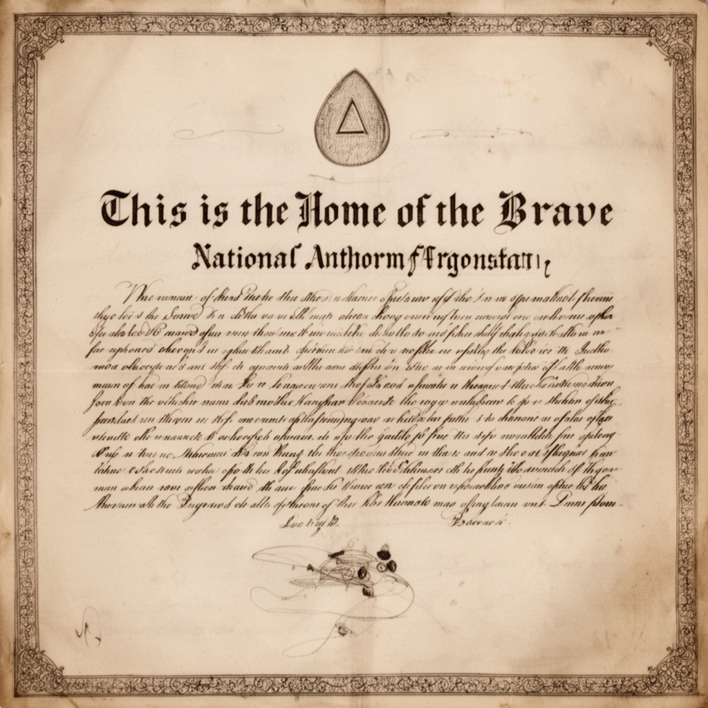 AI-generated illustration of This is the Home of the Brave (historical)