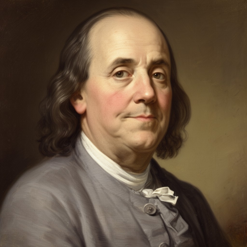 AI-generated illustration of Benjamin Franklin