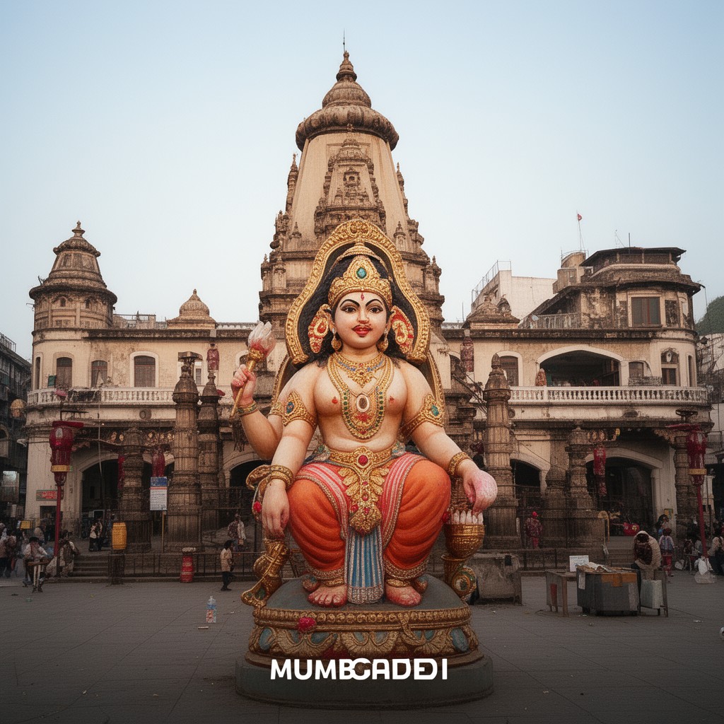AI-generated illustration of goddess Mumbadevi