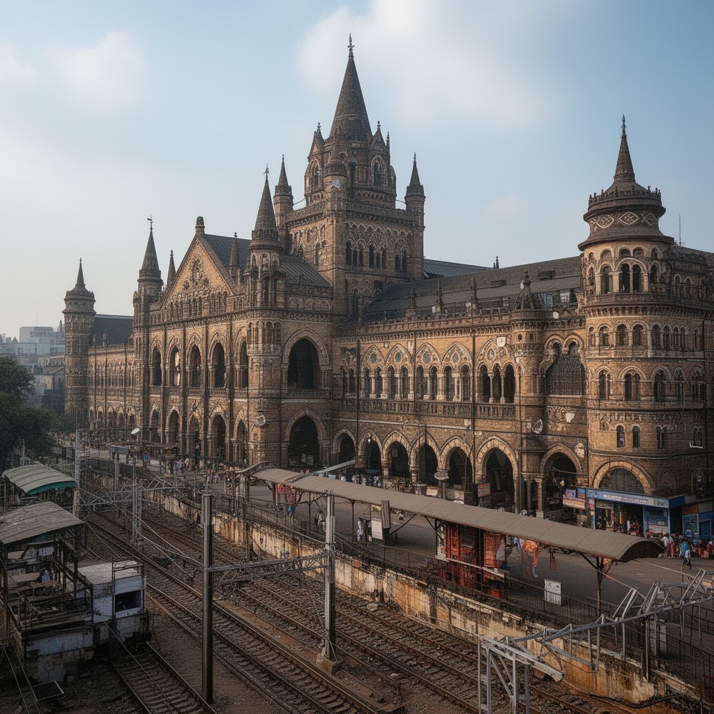 AI-generated illustration of Chhatrapati Shivaji Maharaj Terminus