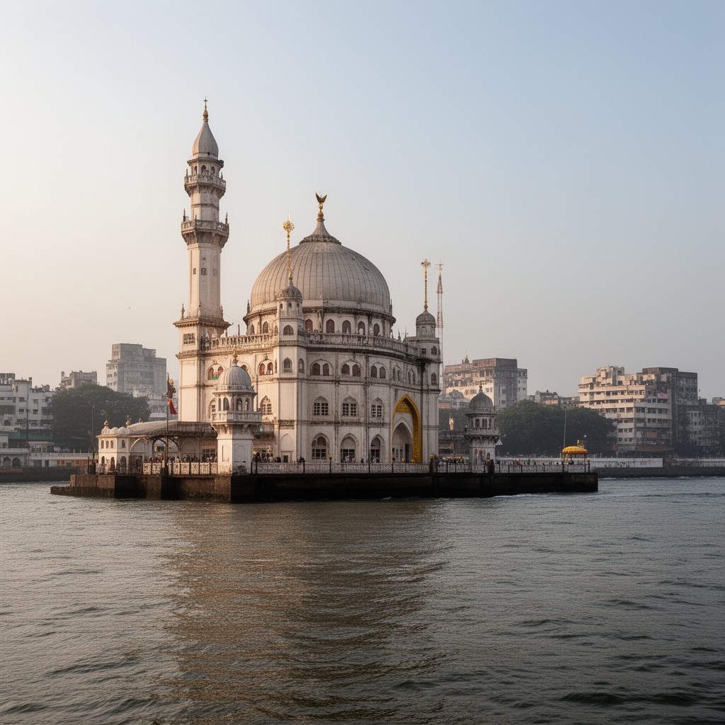 AI-generated illustration of Haji Ali Dargah