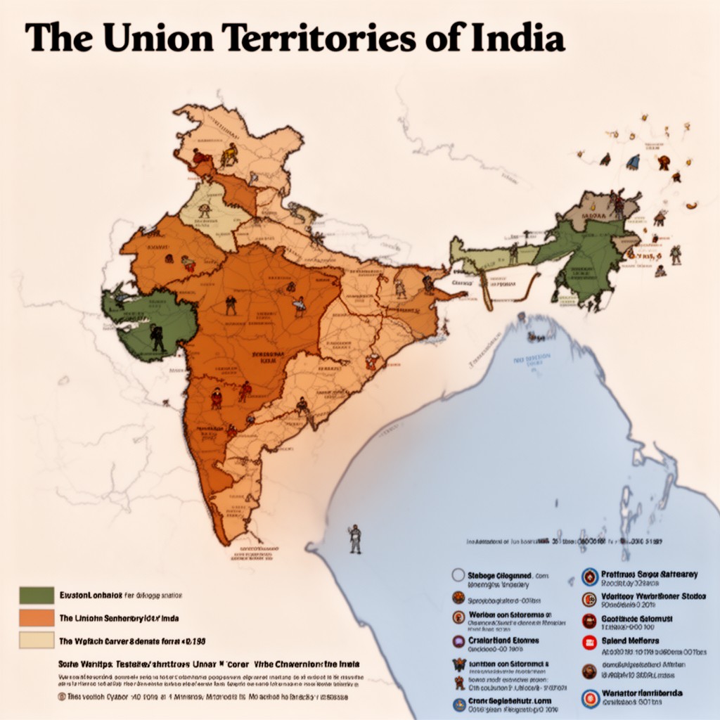 AI-generated illustration of Union territories of India