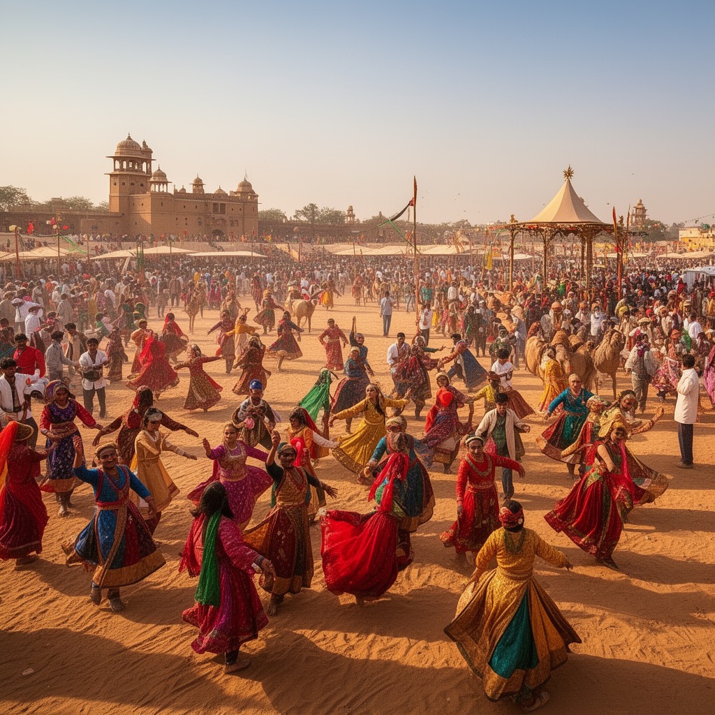AI-generated illustration of Desert Festival, Jaisalmer