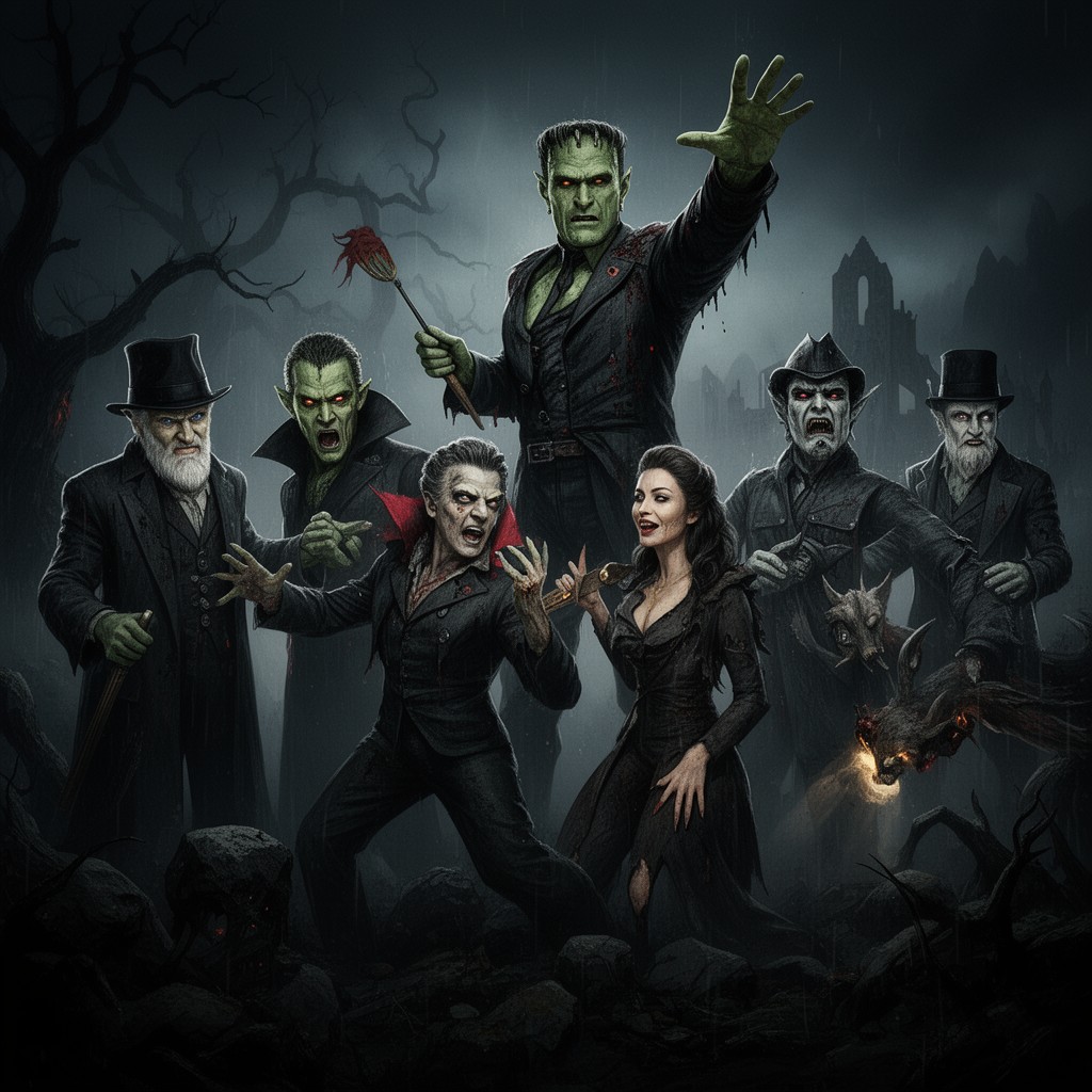AI-generated illustration of Universal Classic Monsters