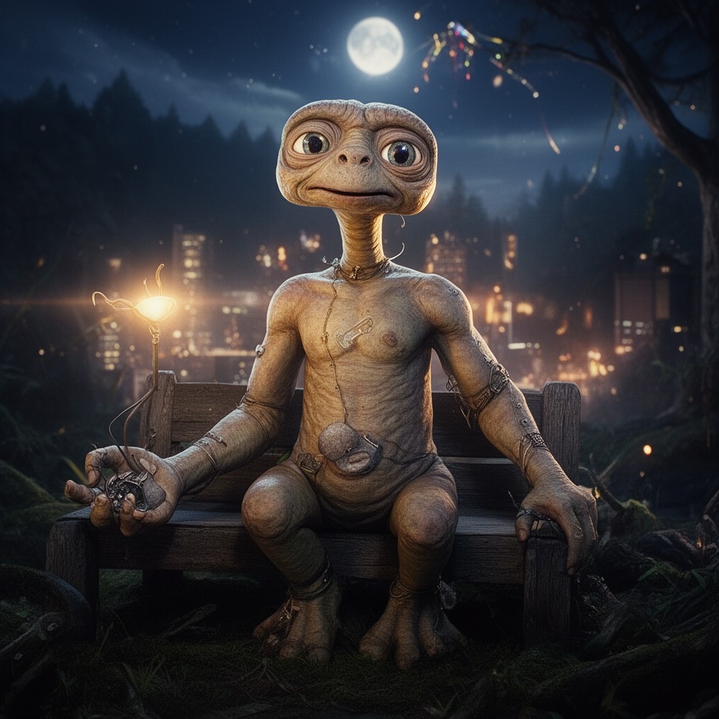 AI-generated illustration of E.T. the Extra-Terrestrial