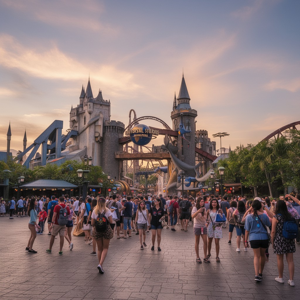 AI-generated illustration of Universal Studios Singapore