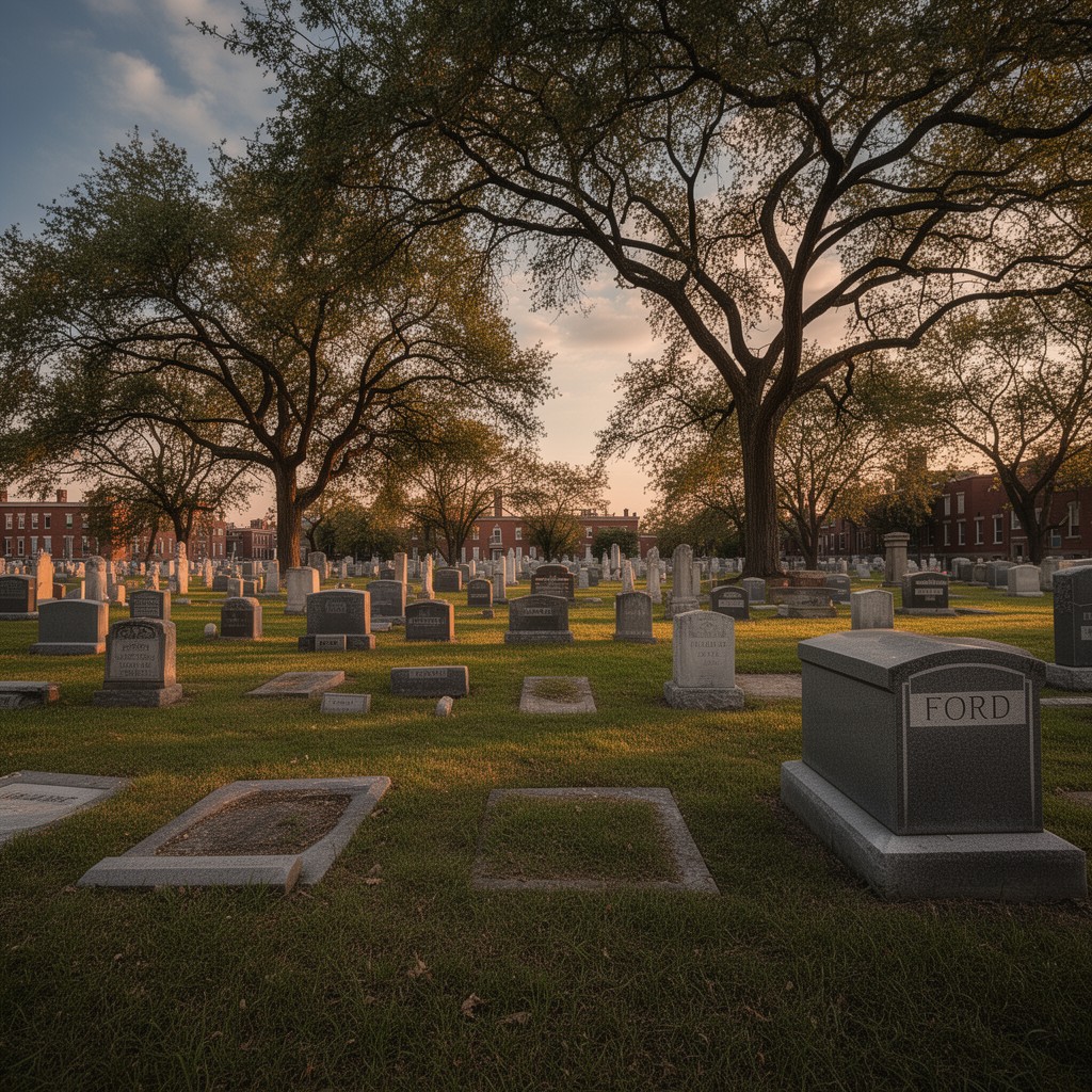 AI-generated illustration of Ford Cemetery, Detroit