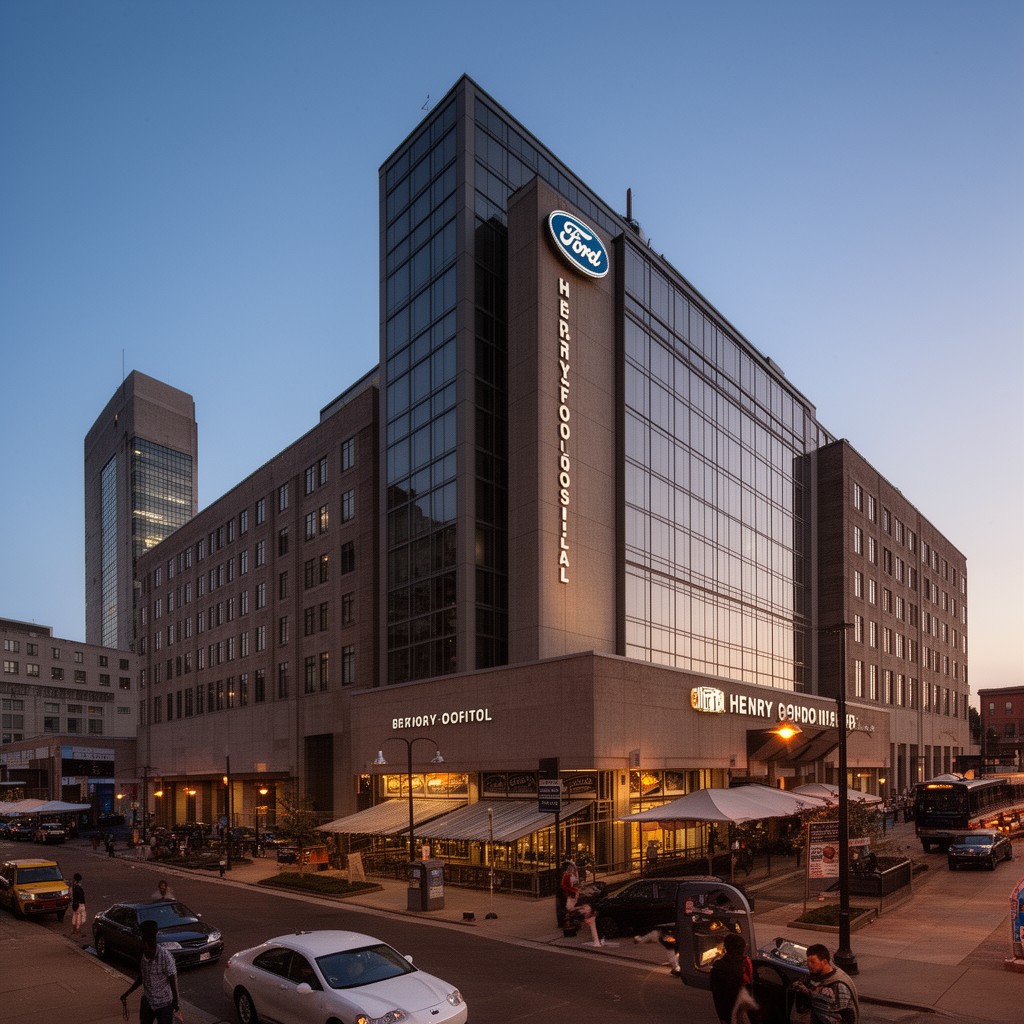 AI-generated illustration of Henry Ford Hospital